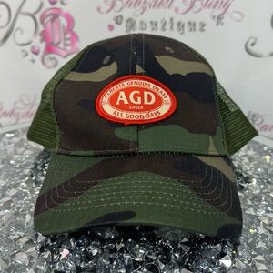 Alberta genuine draft hat snap back trucker style patch work camo beer hat